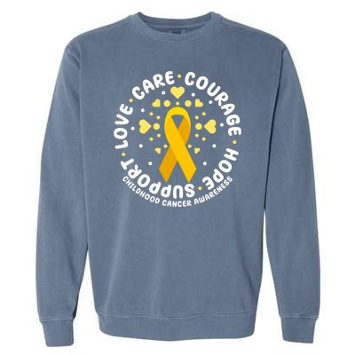 Childhood Cancer Awareness Support Family Garment-Dyed Sweatshirt