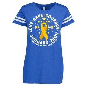 Childhood Cancer Awareness Support Family Enza Ladies Jersey Football T-Shirt