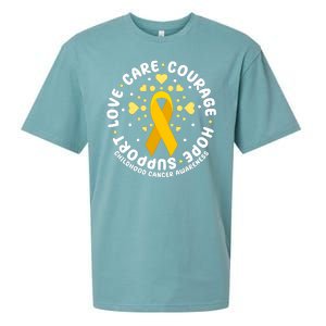 Childhood Cancer Awareness Support Family Sueded Cloud Jersey T-Shirt