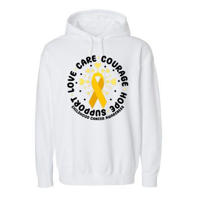 Childhood Cancer Awareness Support Family Garment-Dyed Fleece Hoodie