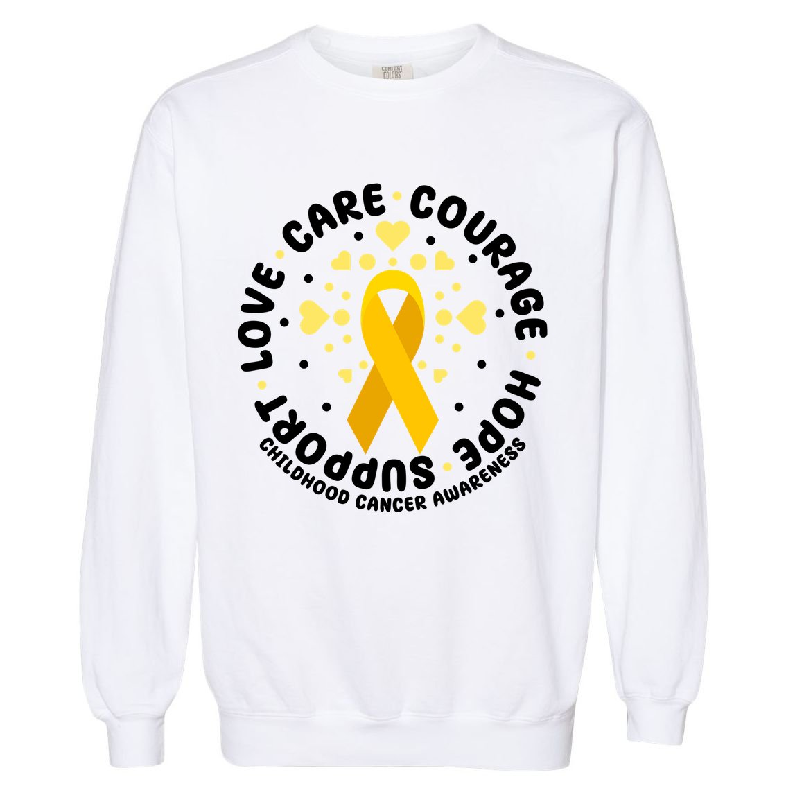 Childhood Cancer Awareness Support Family Garment-Dyed Sweatshirt