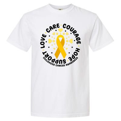 Childhood Cancer Awareness Support Family Garment-Dyed Heavyweight T-Shirt