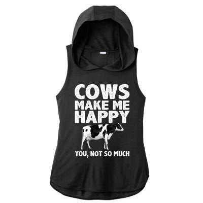 Cool Cow Art For Cow Farmer Dairy Cows Farm Animal Ladies PosiCharge Tri-Blend Wicking Draft Hoodie Tank