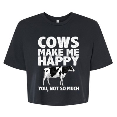 Cool Cow Art For Cow Farmer Dairy Cows Farm Animal Bella+Canvas Jersey Crop Tee