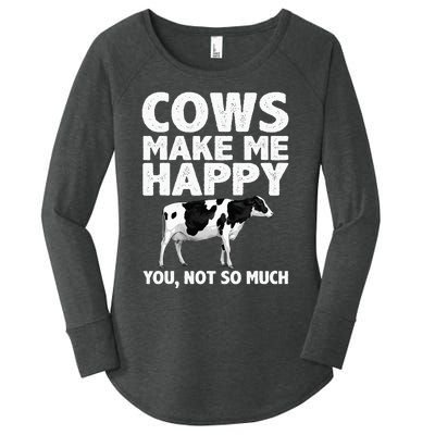 Cool Cow Art For Cow Farmer Dairy Cows Farm Animal Women's Perfect Tri Tunic Long Sleeve Shirt