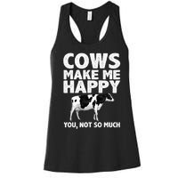 Cool Cow Art For Cow Farmer Dairy Cows Farm Animal Women's Racerback Tank