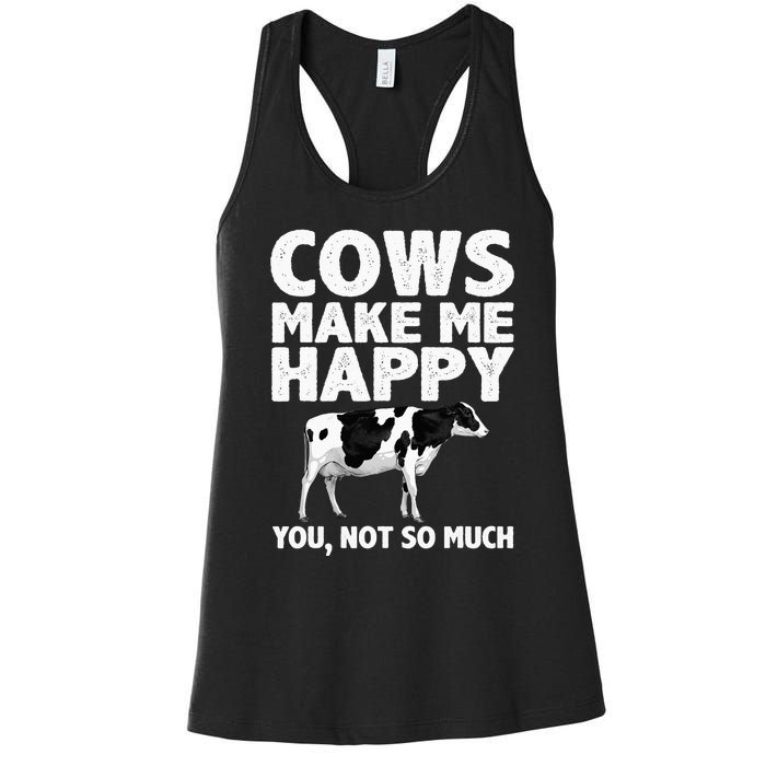 Cool Cow Art For Cow Farmer Dairy Cows Farm Animal Women's Racerback Tank