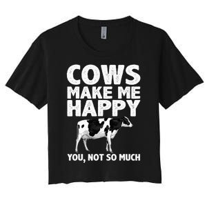 Cool Cow Art For Cow Farmer Dairy Cows Farm Animal Women's Crop Top Tee