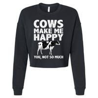 Cool Cow Art For Cow Farmer Dairy Cows Farm Animal Cropped Pullover Crew