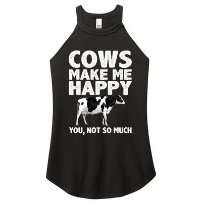 Cool Cow Art For Cow Farmer Dairy Cows Farm Animal Women's Perfect Tri Rocker Tank