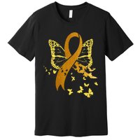 Childhood Cancer Awareness Gold Ribbon Butterfly Fighter Premium T-Shirt