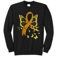 Childhood Cancer Awareness Gold Ribbon Butterfly Fighter Tall Sweatshirt