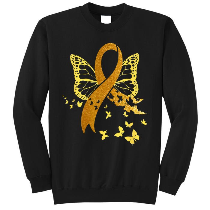 Childhood Cancer Awareness Gold Ribbon Butterfly Fighter Tall Sweatshirt