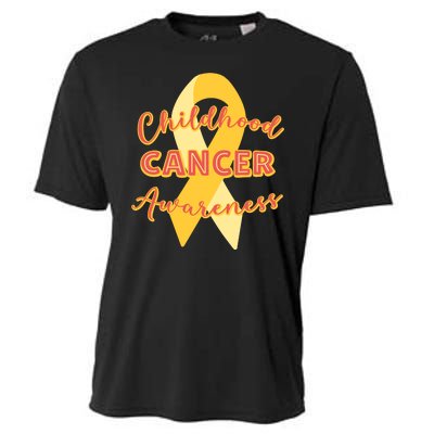 Childhood Cancer Awarebess Golden Gold Robbon Cooling Performance Crew T-Shirt