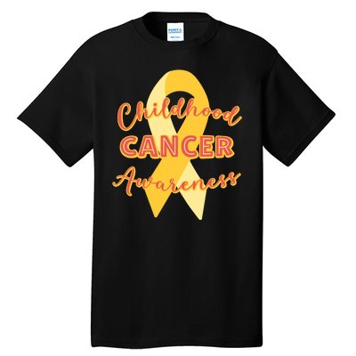 Childhood Cancer Awarebess Golden Gold Robbon Tall T-Shirt