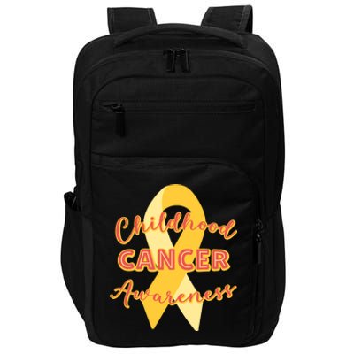 Childhood Cancer Awarebess Golden Gold Robbon Impact Tech Backpack