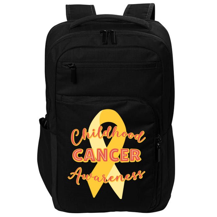 Childhood Cancer Awarebess Golden Gold Robbon Impact Tech Backpack