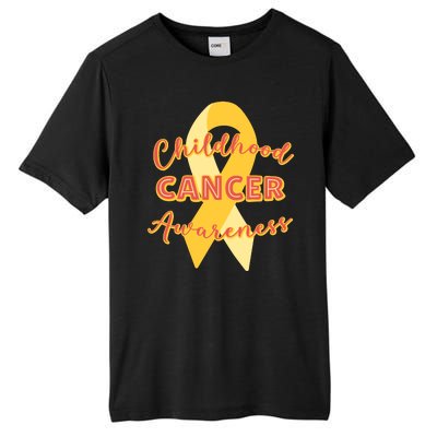 Childhood Cancer Awarebess Golden Gold Robbon Tall Fusion ChromaSoft Performance T-Shirt