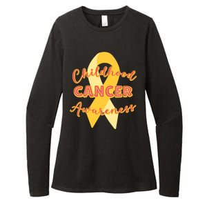 Childhood Cancer Awarebess Golden Gold Robbon Womens CVC Long Sleeve Shirt