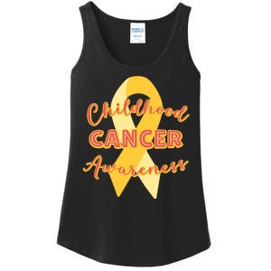 Childhood Cancer Awarebess Golden Gold Robbon Ladies Essential Tank