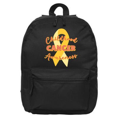 Childhood Cancer Awarebess Golden Gold Robbon 16 in Basic Backpack