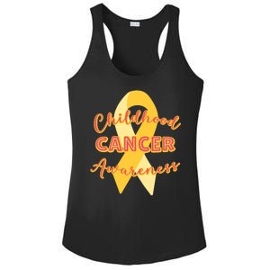 Childhood Cancer Awarebess Golden Gold Robbon Ladies PosiCharge Competitor Racerback Tank