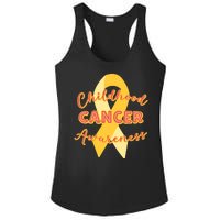 Childhood Cancer Awarebess Golden Gold Robbon Ladies PosiCharge Competitor Racerback Tank