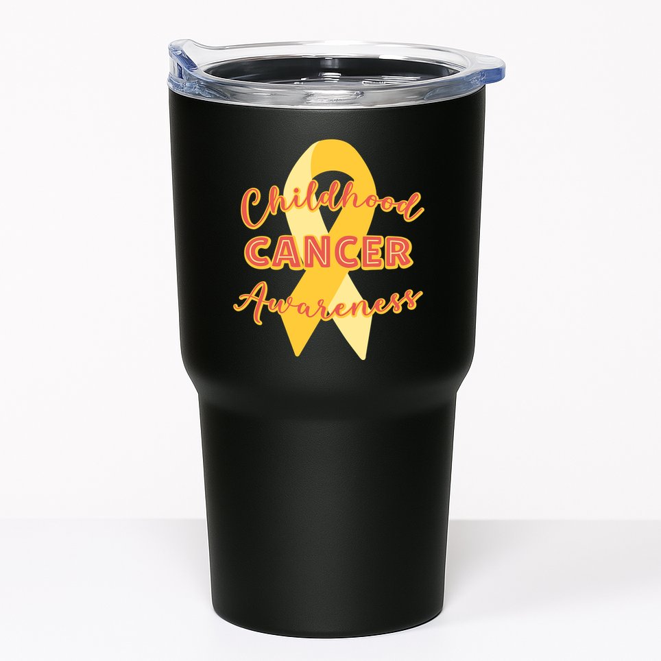 Childhood Cancer Awarebess Golden Gold Robbon Tumbler
