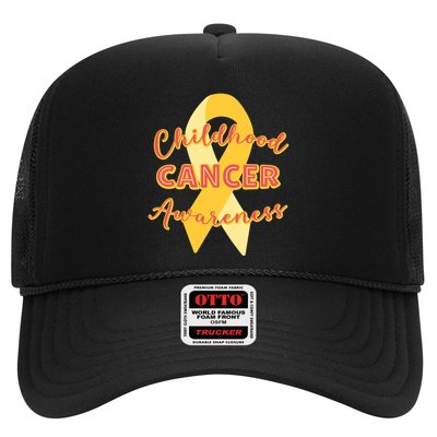 Childhood Cancer Awarebess Golden Gold Robbon Trucker Hat