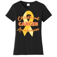 Childhood Cancer Awarebess Golden Gold Robbon Women's T-Shirt