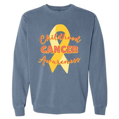 Childhood Cancer Awarebess Golden Gold Robbon Garment-Dyed Sweatshirt