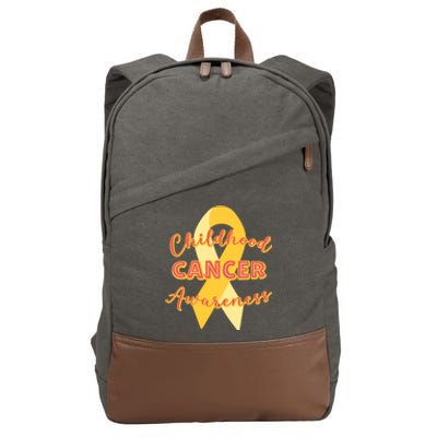 Childhood Cancer Awarebess Golden Gold Robbon Cotton Canvas Backpack