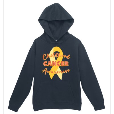 Childhood Cancer Awarebess Golden Gold Robbon Urban Pullover Hoodie