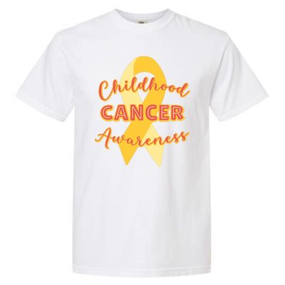 Childhood Cancer Awarebess Golden Gold Robbon Garment-Dyed Heavyweight T-Shirt