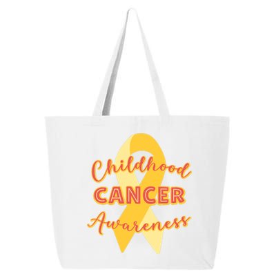 Childhood Cancer Awarebess Golden Gold Robbon 25L Jumbo Tote