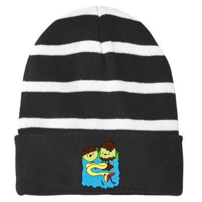 Candypocalypse Striped Beanie with Solid Band