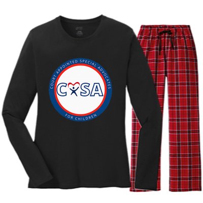 Casa Court Appointed Special Advocates Logo Women's Long Sleeve Flannel Pajama Set 