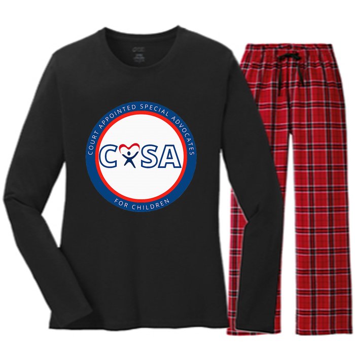 Casa Court Appointed Special Advocates Logo Women's Long Sleeve Flannel Pajama Set 