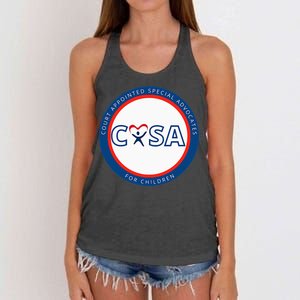 Casa Court Appointed Special Advocates Logo Women's Knotted Racerback Tank