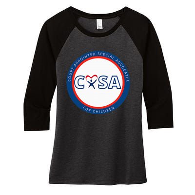 Casa Court Appointed Special Advocates Logo Women's Tri-Blend 3/4-Sleeve Raglan Shirt