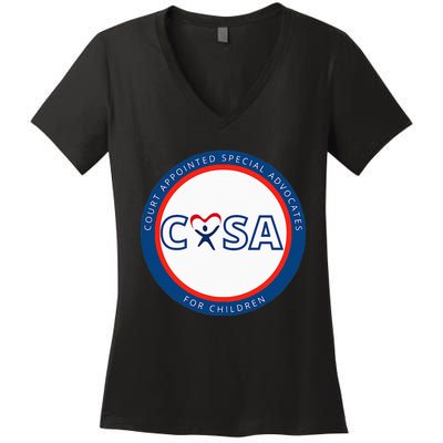 Casa Court Appointed Special Advocates Logo Women's V-Neck T-Shirt