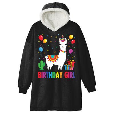 Cool Cute Alpaca Llama Cactus Birthday Girl Party Animal 3090 Hooded Wearable Blanket