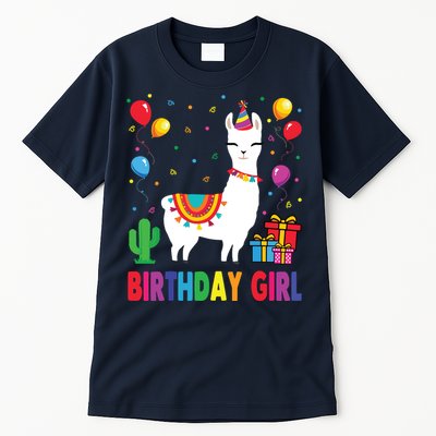 Cool Cute Alpaca Llama Cactus Birthday Girl Party Animal 3090 Tall T-Shirt