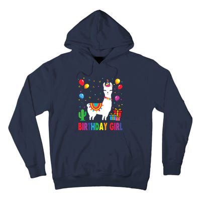 Cool Cute Alpaca Llama Cactus Birthday Girl Party Animal 3090 Tall Hoodie