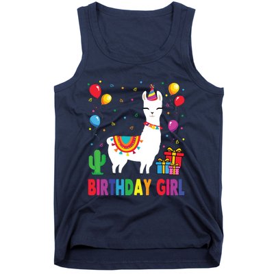 Cool Cute Alpaca Llama Cactus Birthday Girl Party Animal 3090 Tank Top