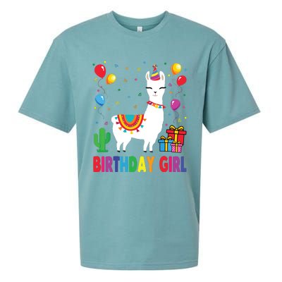 Cool Cute Alpaca Llama Cactus Birthday Girl Party Animal 3090 Sueded Cloud Jersey T-Shirt