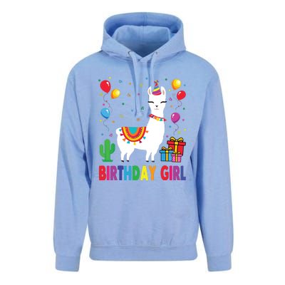 Cool Cute Alpaca Llama Cactus Birthday Girl Party Animal 3090 Unisex Surf Hoodie