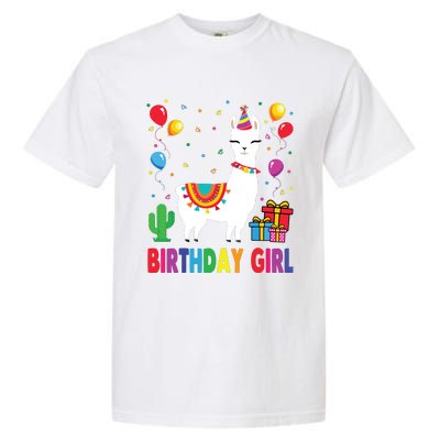 Cool Cute Alpaca Llama Cactus Birthday Girl Party Animal 3090 Garment-Dyed Heavyweight T-Shirt