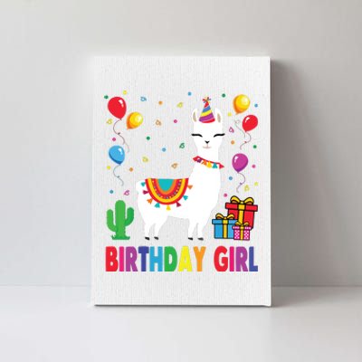 Cool Cute Alpaca Llama Cactus Birthday Girl Party Animal 3090 Canvas