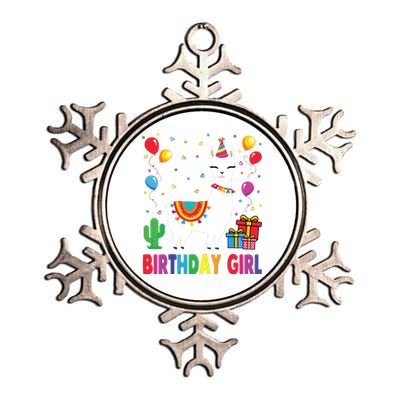 Cool Cute Alpaca Llama Cactus Birthday Girl Party Animal 3090 Metallic Star Ornament